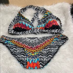 Jessica Simpson Colorful Geometric Bikini Set NWOT